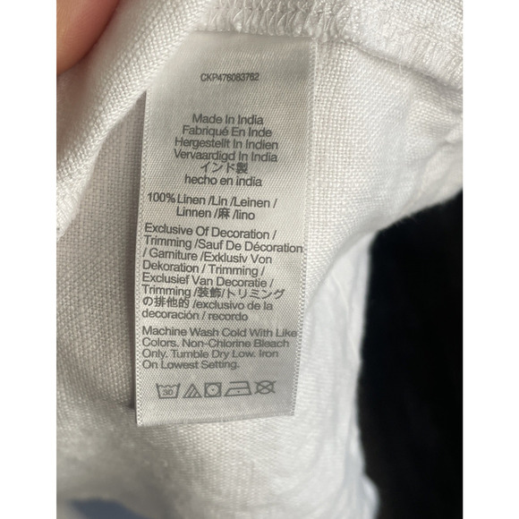 Madewell Women's Button Front Maxi Tea Dress Sz 10 Embroidered Floral 100% Linen - Picture 14 of 14